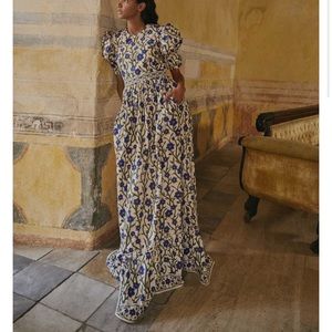 Agua by Agua Bendita Amapola open-back printed cotton-poplin maxi dress